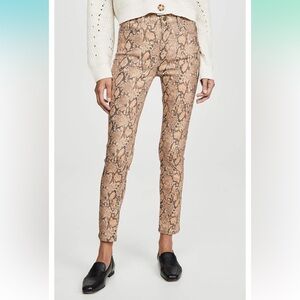 FRAME Le High Crop Skinny Jeans in Coated Python